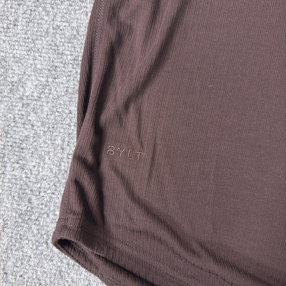 BYLT Premium Basics Long Sleeve Shirt Mens XL Plum Ribbed Tee Crew Neck - Picture 6 of 7